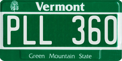VT license plate PLL360