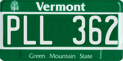 VT license plate PLL362