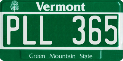 VT license plate PLL365