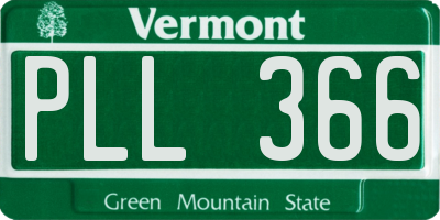 VT license plate PLL366