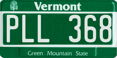 VT license plate PLL368