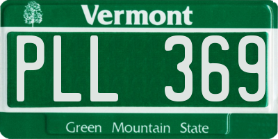 VT license plate PLL369