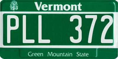 VT license plate PLL372