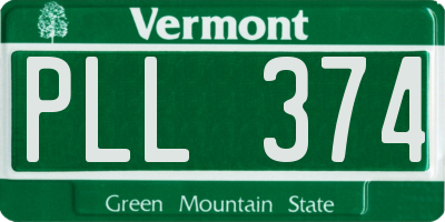 VT license plate PLL374