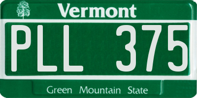 VT license plate PLL375