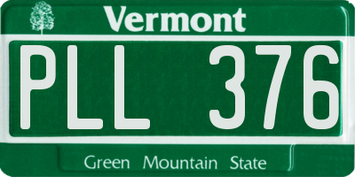 VT license plate PLL376