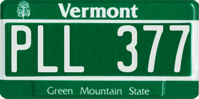VT license plate PLL377