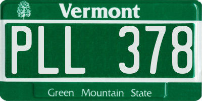 VT license plate PLL378