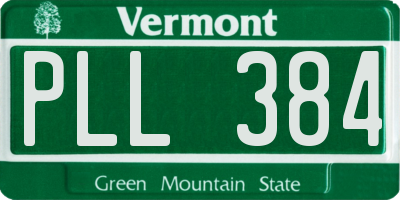 VT license plate PLL384