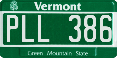 VT license plate PLL386