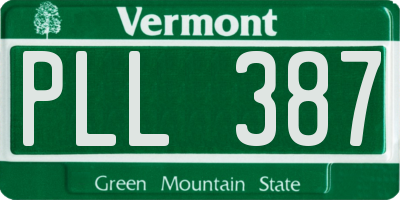 VT license plate PLL387