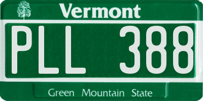 VT license plate PLL388