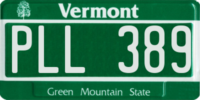 VT license plate PLL389