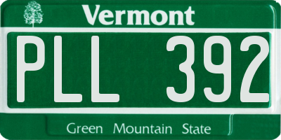 VT license plate PLL392