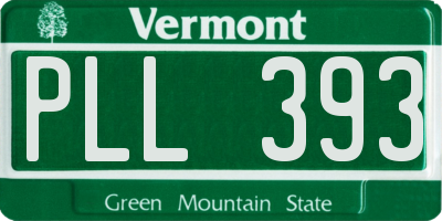 VT license plate PLL393