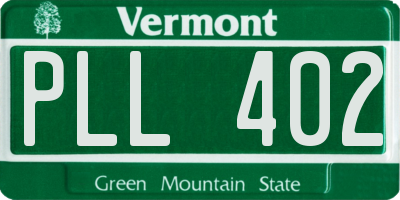 VT license plate PLL402