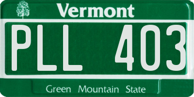 VT license plate PLL403