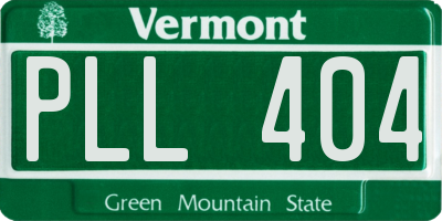 VT license plate PLL404
