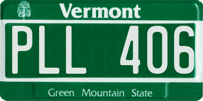 VT license plate PLL406