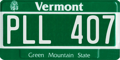 VT license plate PLL407