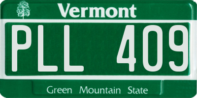 VT license plate PLL409