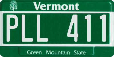 VT license plate PLL411