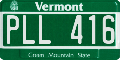 VT license plate PLL416