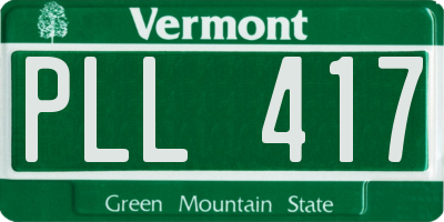 VT license plate PLL417