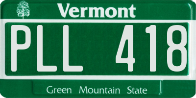 VT license plate PLL418