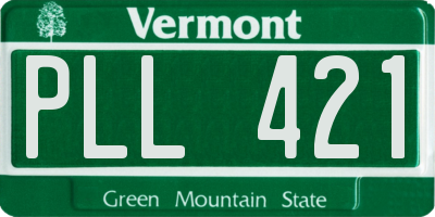 VT license plate PLL421