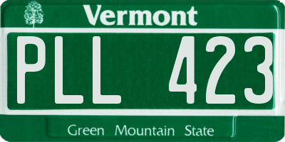 VT license plate PLL423