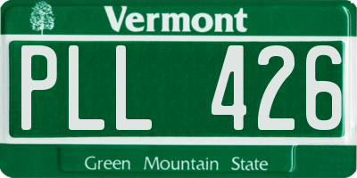 VT license plate PLL426