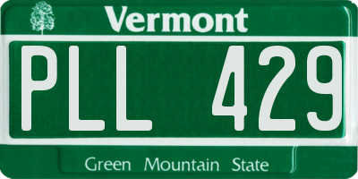 VT license plate PLL429