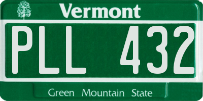 VT license plate PLL432