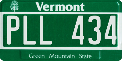 VT license plate PLL434