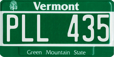 VT license plate PLL435