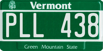 VT license plate PLL438