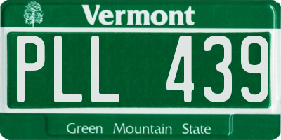 VT license plate PLL439