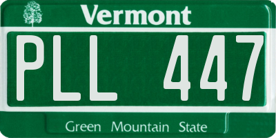 VT license plate PLL447