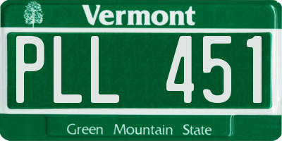 VT license plate PLL451