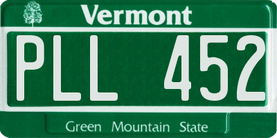 VT license plate PLL452