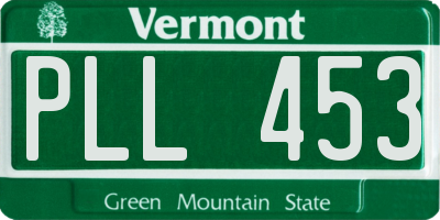 VT license plate PLL453