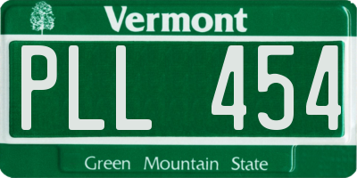 VT license plate PLL454