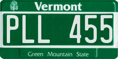VT license plate PLL455