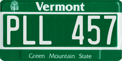 VT license plate PLL457
