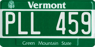 VT license plate PLL459