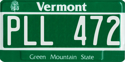 VT license plate PLL472