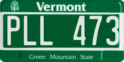 VT license plate PLL473