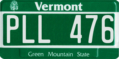 VT license plate PLL476
