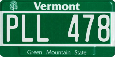 VT license plate PLL478